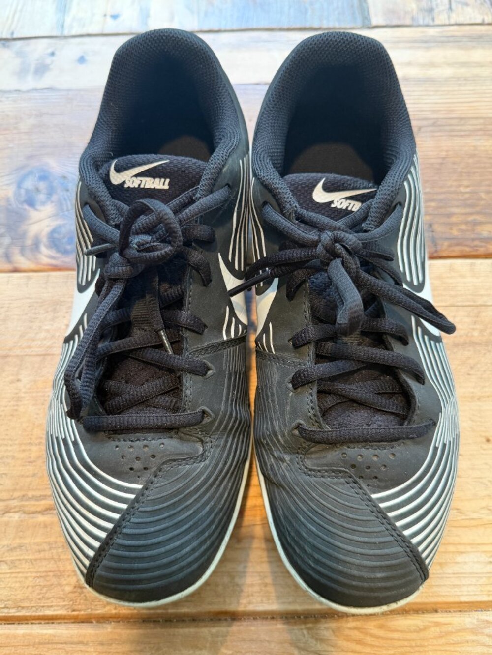 Nike Lunarlon Black White Softball Molded Cleats Size 7.5 AO7985-002